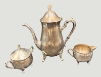 Auktion 368<br>versilberter Kaffeekern, Kanne h-25 cm