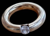 Auktion 369<br>massiver Silberring-925- mit klaren Stein, 14,9 gr., RG 58