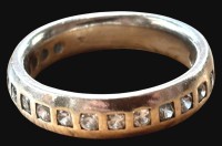 Auktion 369 / Los 1013 <br>Halb-Memory Ring Silber-925-, klare Steine, RG 60, 6 gr