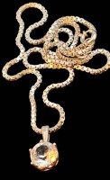 Auktion 369 / Los 1018 <br>Silberkette-925- mit Anh&auml;nger, gr. klarer Stein, L-40 cm, 5,7 gr