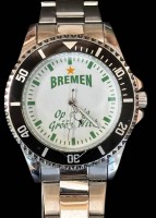 Auktion 369<br>Quartz HAU "Werder Bremen" op ewig gr&ouml;&ouml;n witt, Stahlband, Werk nicht gerp&uuml;ft