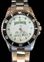 Auktion 369<br>Quartz HAU "Werder Bremen" op ewig gr&ouml;&ouml;n witt, Stahlband, Werk nicht gerp&uuml;ft