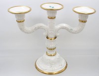 Auktion 369<br>Hutschenreuther Porzellan-Kerzenleuchter, Entw. Tutter, Reliefdekor, ca. H-30cm B-36,5cm
