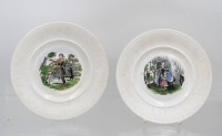 Auktion 369 / Los 9010 <br>2x Bildteller, wohl USA um 1900, Altersspuren, ca. D-21cm
