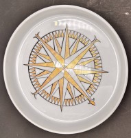 Auktion 369<br>runde Schale mit Windrose "Uhlenhorst" Flughafen Hamburg, D-18 cm