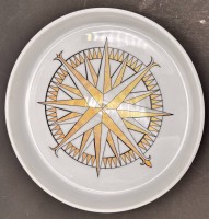 Auktion 369 / Los 8073 <br>runde Schale mit Windrose "Uhlenhorst" Flughafen Hamburg, D-18 cm
