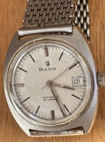 Auktion 369 / Los 2029 <br>Bulowa Automatic HAU um 1970, Werk l&auml;uft, Tragespuren, Stahlband, D-35 mm, Nr. 1-755117