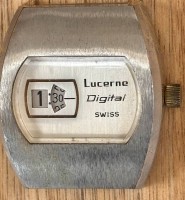 Auktion 369 / Los 2036 <br>mechan. Armbanduhr "Lucerne Digital-Swiss" sog. Jump Hour Uhr, Werk l&auml;uft, ohne Band
