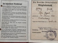Auktion 374<br>Mitgliedbuch "Die Deutsche Arbeitsfront! gelocht