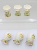 Auktion 369<br>6x Eierbecher, &auml;lter, K&uuml;ken, 1x Altrissig, Altersspuren, ca. H-5cm