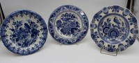 Auktion 369<br>3x Wandteller, Delfts, ca. D-24cm.