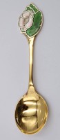 Auktion 369<br>Jahresl&ouml;ffel, Robbe &amp; Berking, 1986, 925er Silber vergoldet, 63,3gr., L-ca. 17,5cm