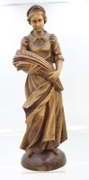 Auktion 369 / Los 15042 <br>hohe Holz-Figur, Heilige Notburga, ca. H-55cm