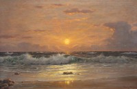 Auktion 369 / Los 4010 <br>Martin Franz GL&Uuml;SING (1885-1956) /FR&Auml;NCIS-GL&Uuml;SING, Seest&uuml;ck, &Ouml;l/Leinwand, gerahmt, Rahmen mit Besch&auml;digungen, RG 76 x 107cm, Sperrgut