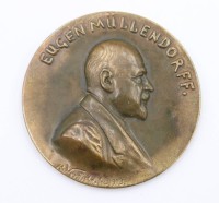 Auktion 369 / Los 6006 <br>Plakette, Eugen M&uuml;llendorff, Bronze, ca. D-5cm
