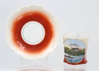 Auktion 369<br>antike Andenken-Mokkatasse, Zwickau Schwanenschloss, wohl um 1900, ca. H-5cm