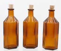 Auktion 369<br>3x Apotheker Flaschen, &auml;lter, braunes Glas, ca. H-15cm