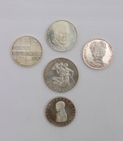 Auktion 369<br>4x div. 5 DM M&uuml;nzen sowie 1x 10 DM