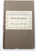 Auktion 369 / Los 3014 <br>Seefahrtsbuch, Norddeutscher Lloyd, gefahren auf der Bremen 1931 bis 1936