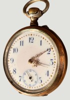 Auktion 369<br>mechan. HTU in Silbergeh&auml;use-800-, Werk l&auml;uft, Glas fehlt, D-4,5 cm