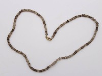 Auktion 369<br>Rauchquarz-Halskette, 333er GG Schlie&szlig;e, ca. L-45cm