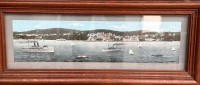 Auktion 369<br>Panorama-Bild "Sassnitz auf R&uuml;gen" ger/Glas, RG 30x68 cm