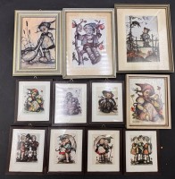 Auktion 369<br>11x div. Hummel Drucke, alle gerahmt/Glas