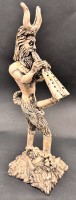 Auktion 369<br>Erotik Figur "Faun mit Fl&ouml;te" wohl Alabaster, H-29 cm