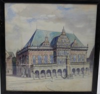 Auktion 369<br>A.Grauwinkel Bremen, Rathaus, gerahmt/Glas, RG 45 x 44cm