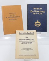 Auktion 369 / Los 7038 <br>3x div. Literatur &uuml;ber den 1. WK, ab 1925