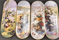 Auktion 369<br>4x Wandplatten "Reichenbach" Sommergarten, limitierte Auflage, 25x8,5 cm