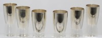 Auktion 369 / Los 11049 <br>6x Vodkabecher, versilbert, H-4,5 cm