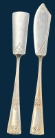 Auktion 369<br>Jugendstil-Butter- und K&auml;semesser wohl "WMF" 90-er Auflage, L-18 cm, zus. 68 gr