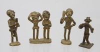 Auktion 369<br>5x div, westafrikan. Bronze-Statetten (1x doppelt), H-6 cm