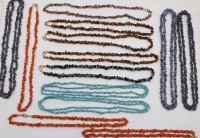 Auktion 369<br>13x div. Halbedelstein-Splitterketten, ca. L-45cm