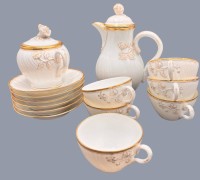Auktion 369<br>Moccaservice f&uuml;r 6 Personen, 14 Teile, Sahnek&auml;nnchen fehlt, Schlaggenwald