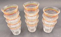 Auktion 369<br>11x stapelbare Teegl&auml;ser mit Streifendekor, wohl arabisch, H-7 cm