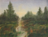 Auktion 500010 / Los  <br>H.Mager, Waldweg, Öl/Leinwand, gerahmt, RG 21,5 x 26,5cm.