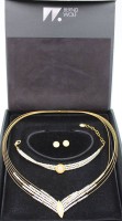 Auktion 369<br>3tlg. Schmuckset, Bernd Wolf, wohl Serie Navino, 925er Silber vergoldet und SW-Perlen, orig. Schachtel, Collier L-36cm