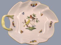 Auktion 369<br>grosse Blattschale "Herend" Rothschild, ca. 20,5x17 cm