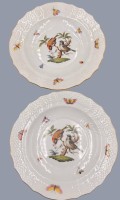 Auktion 369<br>2 Kuchenteller "Herend" Dekor Rothschild, D-19 cm