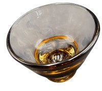 Auktion 369<br>gr. Aufsatzschale, braun-klar, H-10 cm, D-13 c,