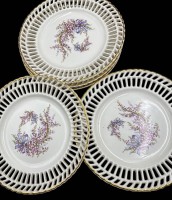 Auktion 369 / Los 9071 <br>5x Kuchenteller mit Durchbruchrand "Max Roesler", D-20 cm, Zweigdekor
