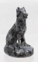 Auktion 369<br>Steinskulptur, Wolf, Labradorit?, ca. H-6cm