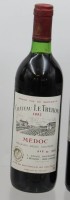 Auktion 369<br>Flasche Rotwein "Chateau Le Trehon" 1982, guter Zustand