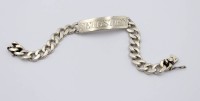 Auktion 369<br>Ident.-Armband, Silber gepr., Gavur "Sebastian", 45,5gr., L-23cm