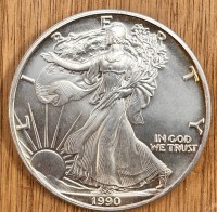 Auktion 369<br>1 US Dollar Silver Eagle, Unze Feinsilber,1990