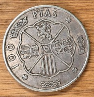 Auktion 369<br>100 Pesetas, 1966, Spanien, Silber-800-, Franco, 19,1 gr