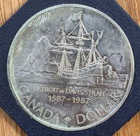 Auktion 369<br>1 Dollar Kanada Davis Polarschiff 1987, Silber, 23,5 gr.