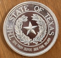 Auktion 369<br>1986 "State of Texas" Silbermedaille. Eine Troy Unze Feinsilber-999-, Erinnerungsmedaille anl&auml;sslich der 150 J. Unabh&auml;ngigkeit von Texas von Mexico, PP